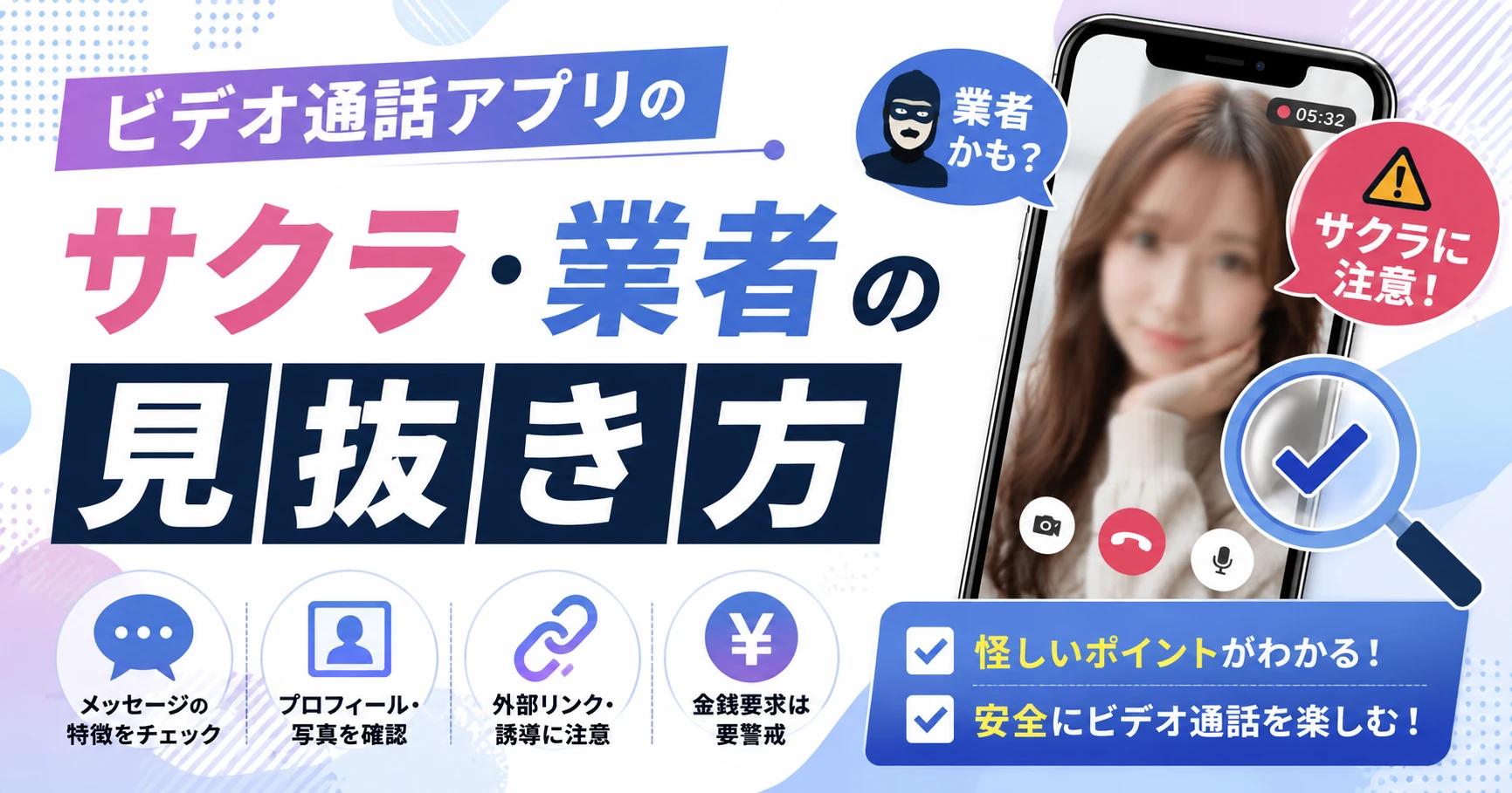 【詐欺対策】エロビデオ通話アプリのサクラ・業者の見抜き方｜騙されない9つの特徴と対処法