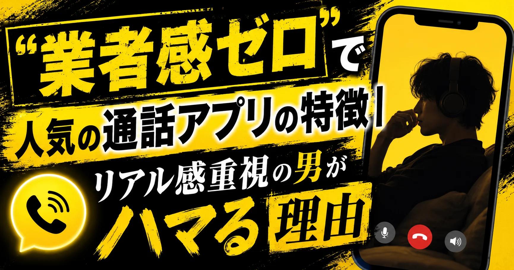 【おすすめ】"業者感ゼロ"で人気の通話アプリの特徴｜リアル感重視の男がハマる理由