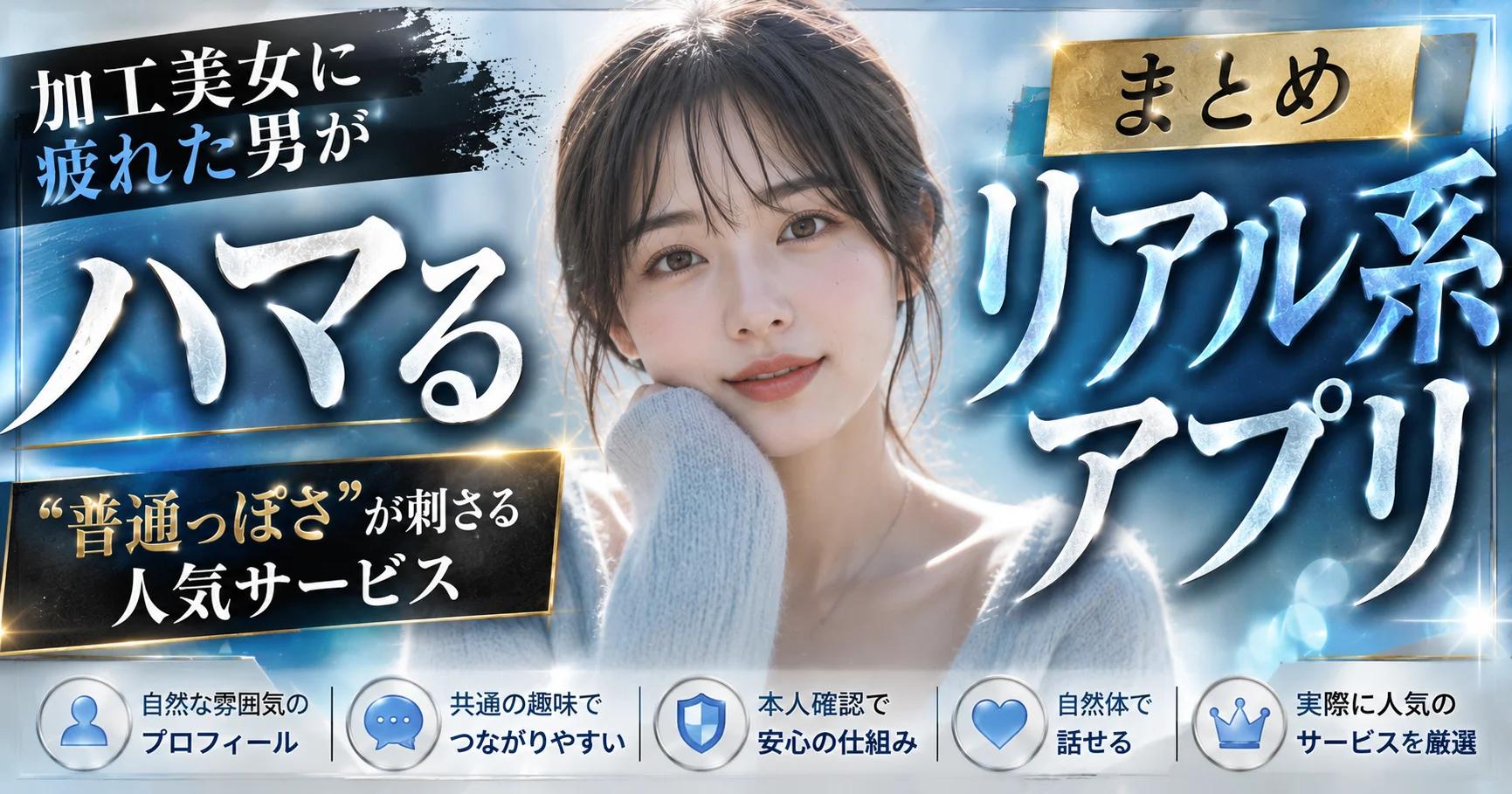 【リアル系】加工美女に疲れた男がハマるリアル系アプリまとめ｜"普通っぽさ"が刺さる人気サービス【2026年版】